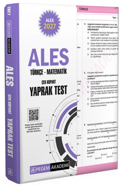 2027 ALES Türkçe Matematik Yaprak Test Pegem Akademi Vega Efsanesi