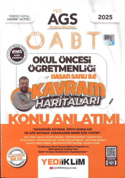 2025 MEB AGS ÖABT Okul Öncesi Öğretmenliği Hasan Sanlı İle Kavram Haritaları Konu Anlatımı Yediiklim Yayınları