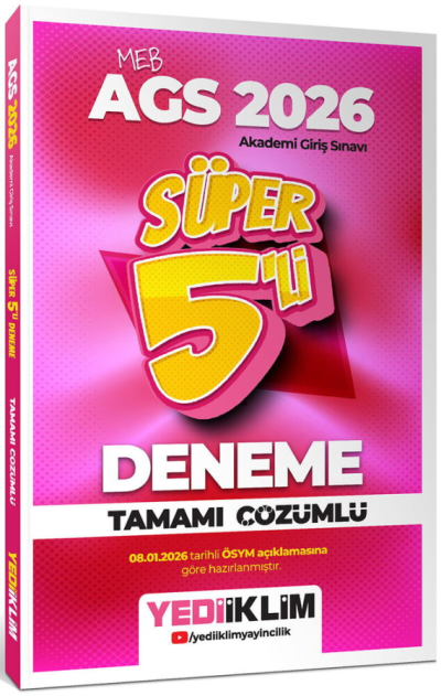 2026 MEB AGS Tamamı Çözümlü Süper 5 li Deneme Yediiklim Yayınları Vega Efsanesi