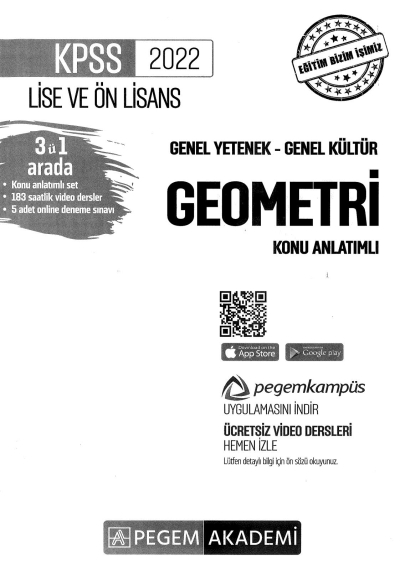 2022 KPSS LİSE VE ÖNLİSANS GEOMETRİ KONU ANLATIMI Vega Efsanesi