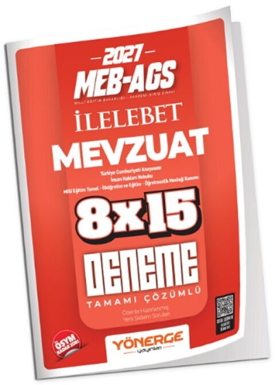 MEB-AGS Mevzuat Bilgisi İLELEBET 8x15 Deneme Çözümlü Yönerge Yayınları Vega Efsanesi