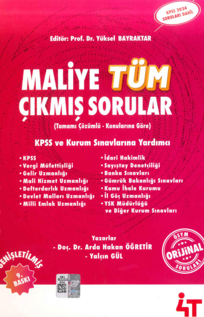 Maliye Tamamı Çözümlü Çıkmış Sorular 4T Yayınları (2024 KPSS Soruları Dahil) Vega Efsanesi