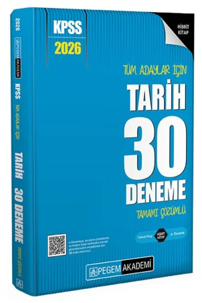 2026 KPSS Tüm Adaylar İçin Tarih 30 Deneme Tamamı Çözümlü Pegem Yayınları Vega Efsanesi