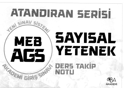 2025 MEB AGS Sayısal Yetenek Ders Takip Notu CBA Akademi Vega Efsanesi