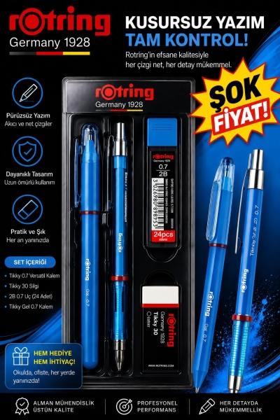 Rotring 0.7 Uçlu Kalem Jel Kalem Silgi Uç Set Vega Efsanesi