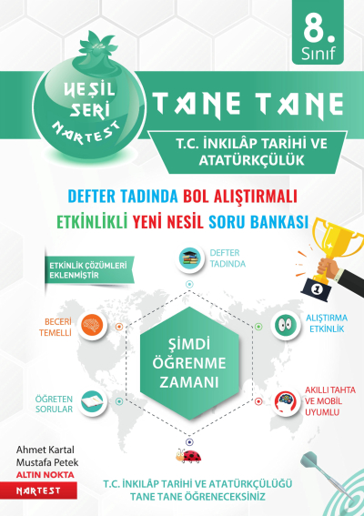 8. Sınıf T. C. İnkılap Tarihi ve Atatürkçülük Tane Tane Soru Bankası Nartest Yayınları