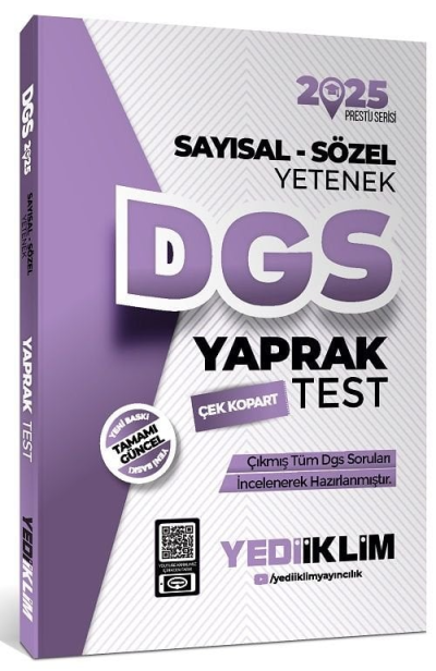 2025 DGS Sayısal Sözel Yetenek Çek Kopart Yaprak Test Yediiklim Yayınları Vega Efsanesi