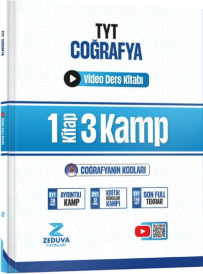 Coğrafyanın Kodları TYT Coğrafya 1 Kitap 3 Kamp Video Ders Kitabı Zeduva Yayınları Vega Efsanesi